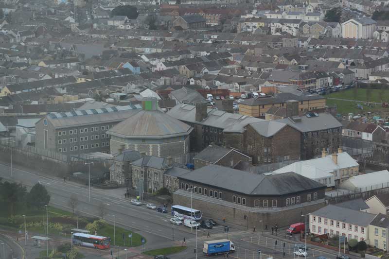 Swansea Prison, as seen from the Grape & Olive restaurant at the top of the Meridian Tower © Clint Budd (CC by 2.0) http://bit.ly/1rRyEZO