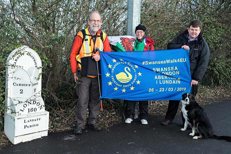 Swansea for Europe member Ed Sides walked 200 miles from Swansea to London, to join the People’s Vote march. Image taken March 2019 © Swansea For Europe (CC BY-NC 2.0) https://bit.ly/2GPBLRB