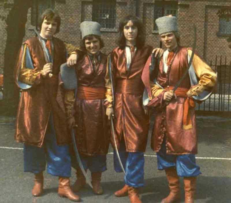 Mick Antoniw second from right in Ukrainian national costume 1974 © Mick Antoniw AM