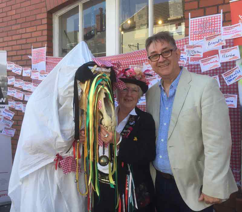 Mick Antoniw and the Mari Lwyd at the Great Get Together event 2017 © Mick Antoniw AM