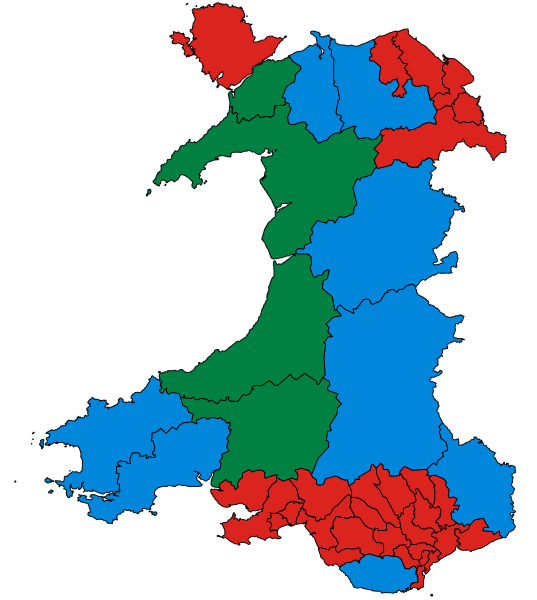 Wales Parliamentary Constituency 2017 Results © Brythones